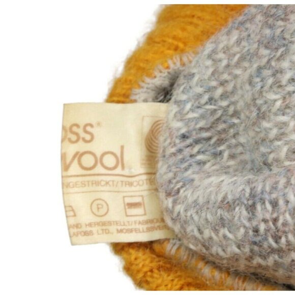 Vtg Alafoss Icewool Sweater Gray Arrow Nordic Knit 80s Iceland Pullover XS /234 - Picture 7 of 7